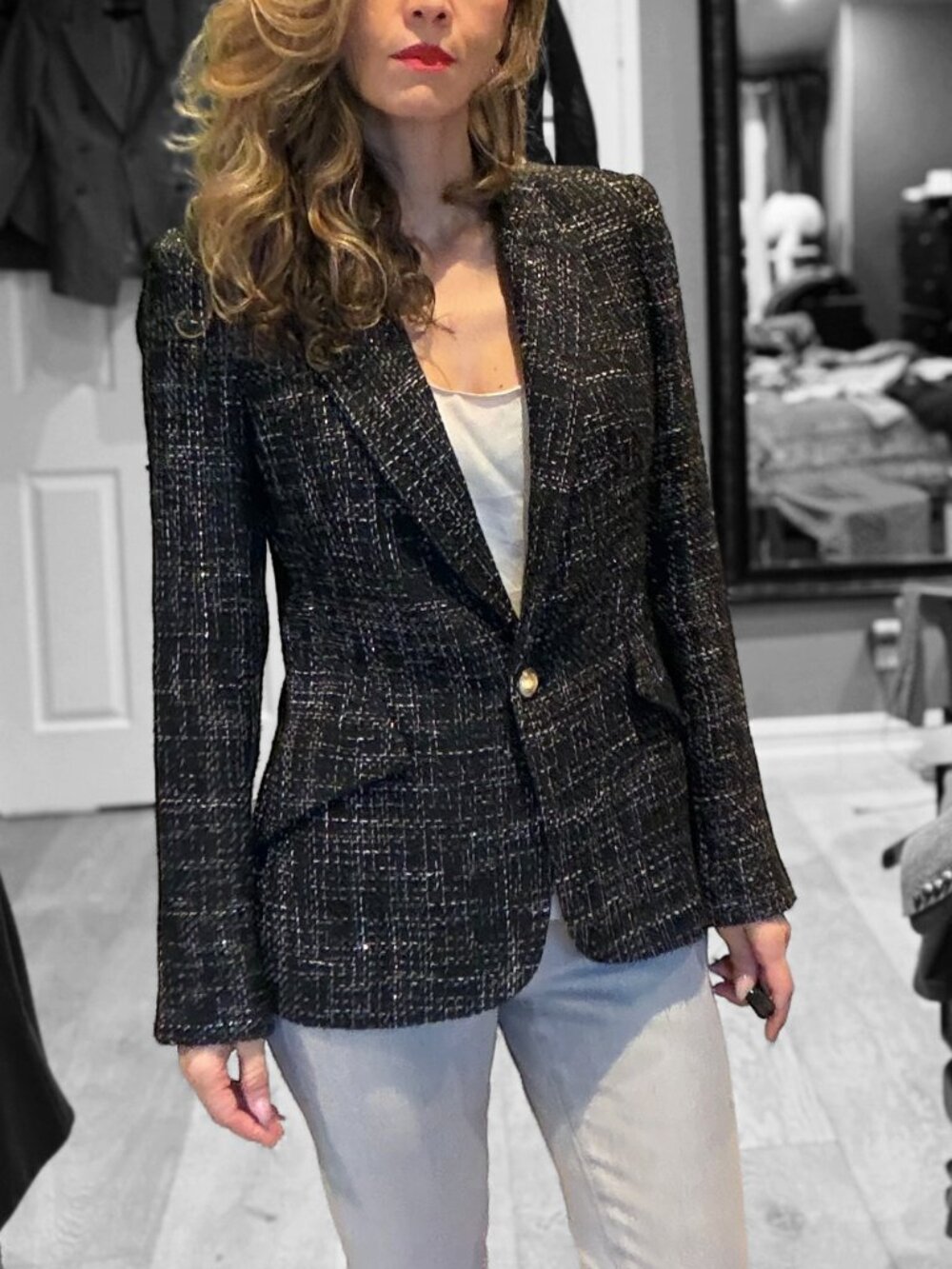 L'AGENCE Chamberlain Tweed Blazer size 4. Worn once.